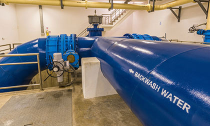 filtration support backwash pump pipes
